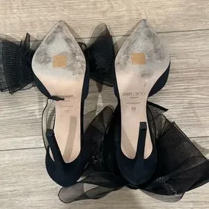 セール★Jimmy Choo★AVERLY New Jimmy Choo Averly Black Pumps Asymmetric Grosgrain